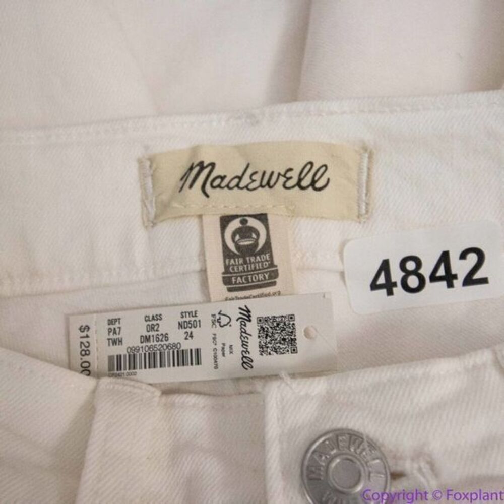 NEW Madewell The High-Rise Perfect Vintage Jean‎ in Tile White, 24 - Picture 13 of 16